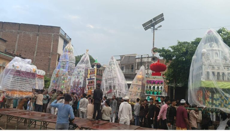 ताजियों के कर्बला पहुंचने का सिलसिला शुरू