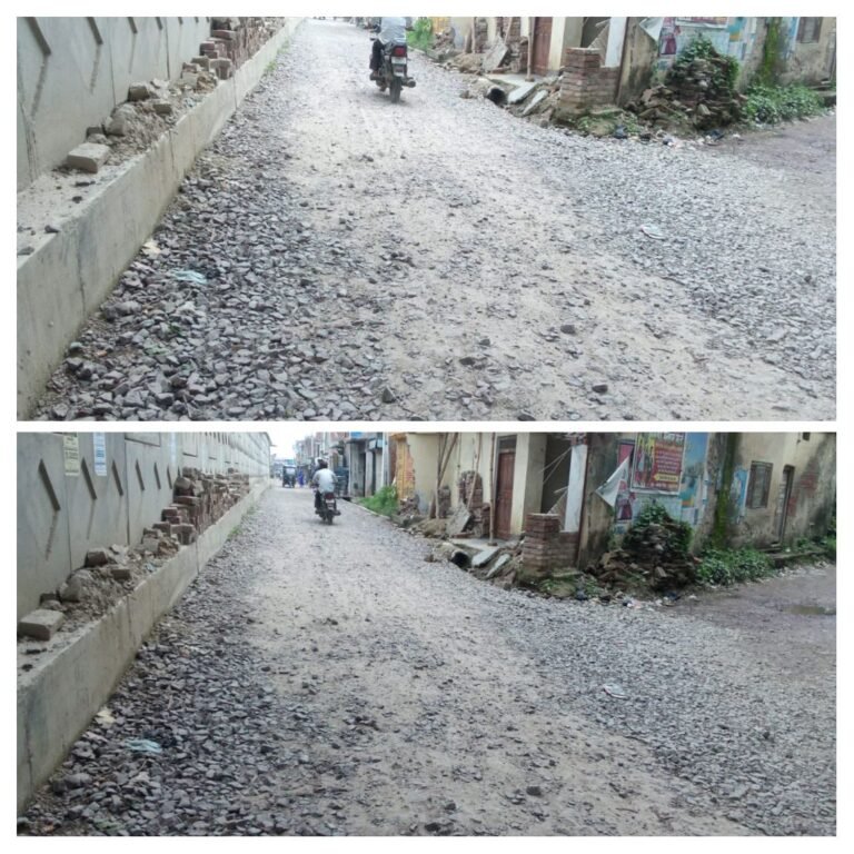 डीएम के कड़े निर्देशों को ठेंगा दिखा रहा सेतु निगम: सर्विस लेन का काम अधूरा, गिट्टी पर फिसल रहे वाहन